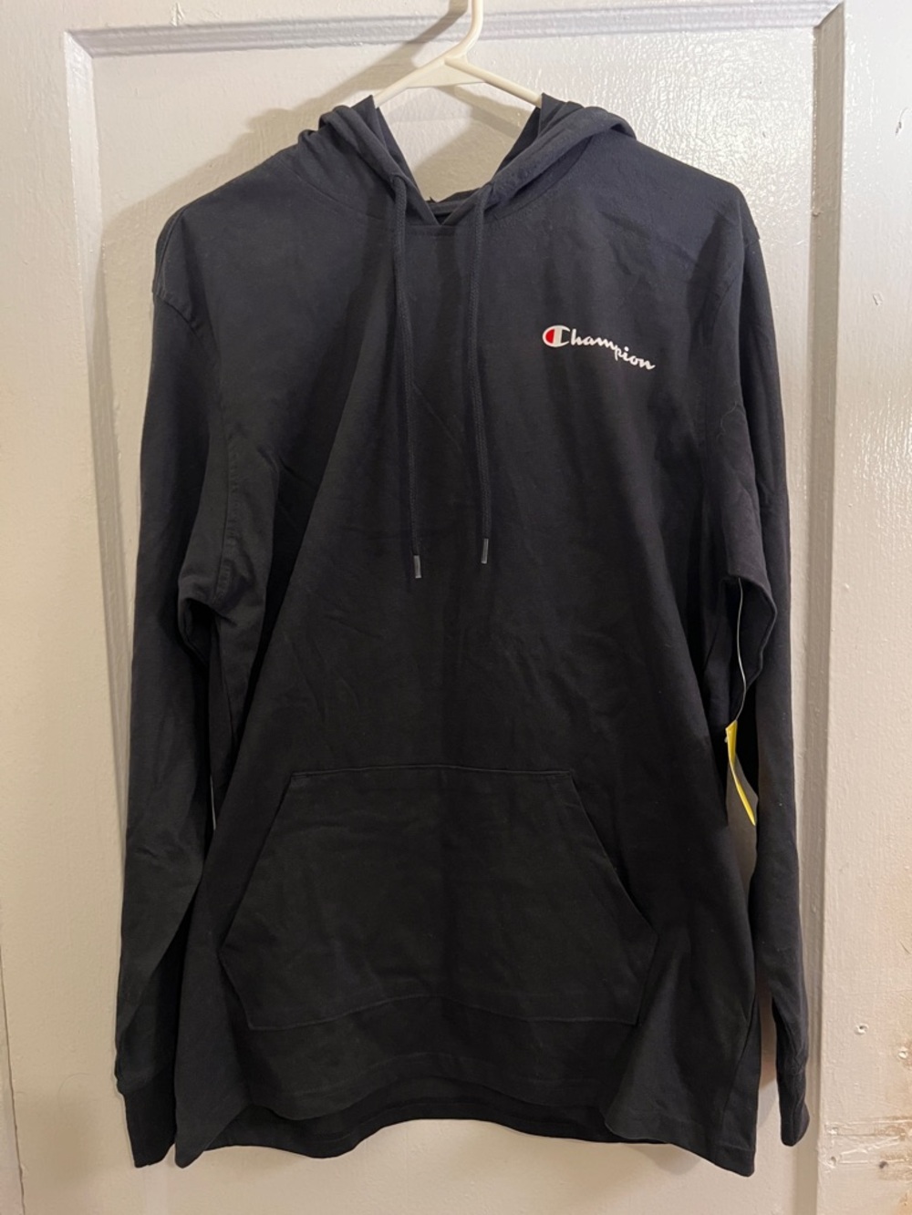 Champion Black Hoodie with Small Script Logo